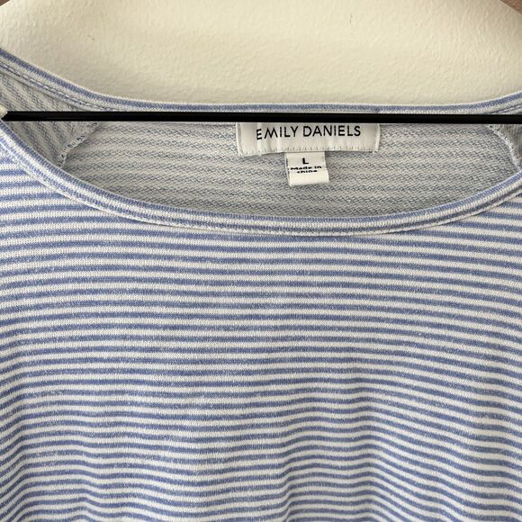 Emily Daniels Cotton Blend Stripe Shirt Preppy Nautical - Large - Picture 3 of 8